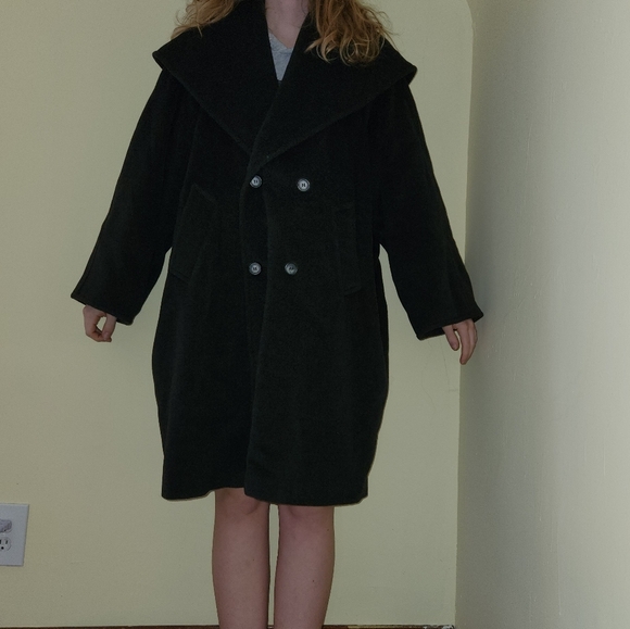 MaxMara Black/GreyWool cashmere blend Coat